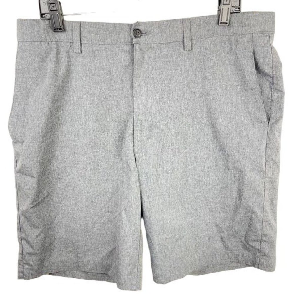 PGA Tour Mens Flat Front Stretch Active Waistband Golf Shorts Gray Size 36